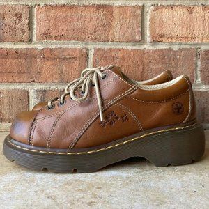 vtg 00s dr. martens 12283 floral embossed chunky oxford daisy platforms